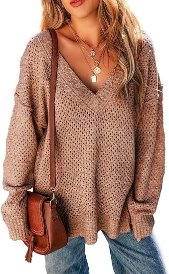 Women's V-neck Pullover Long-sleeved Street Top