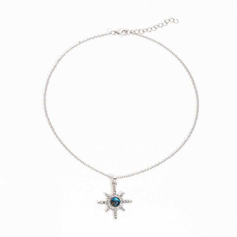 Fashion Six-pointed Star Pendant Alloy Necklace For Women