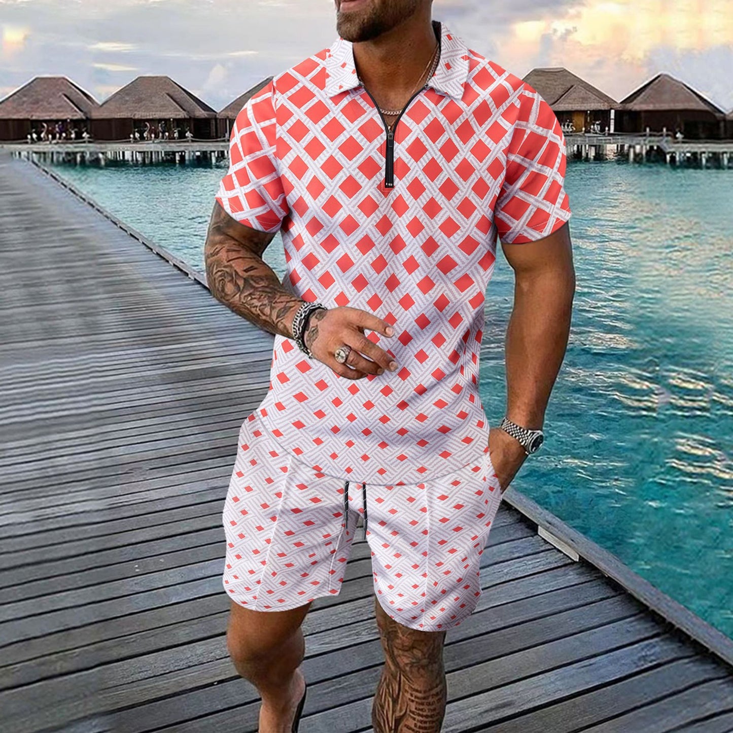 Shorts Casual Sports Two-piece Suit