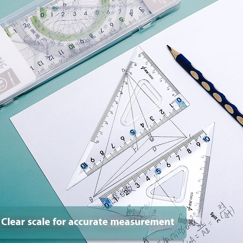 Youpai Ruler Sets Transparent Acrylic Drawing Four-piece Square Protractor
