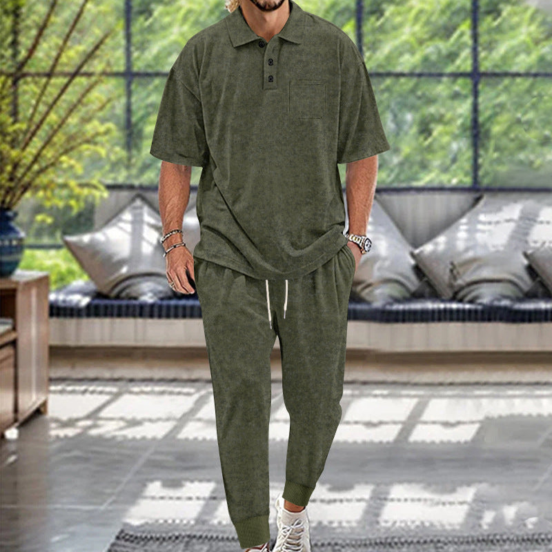 Twill Old Fried Flower Men's Suit