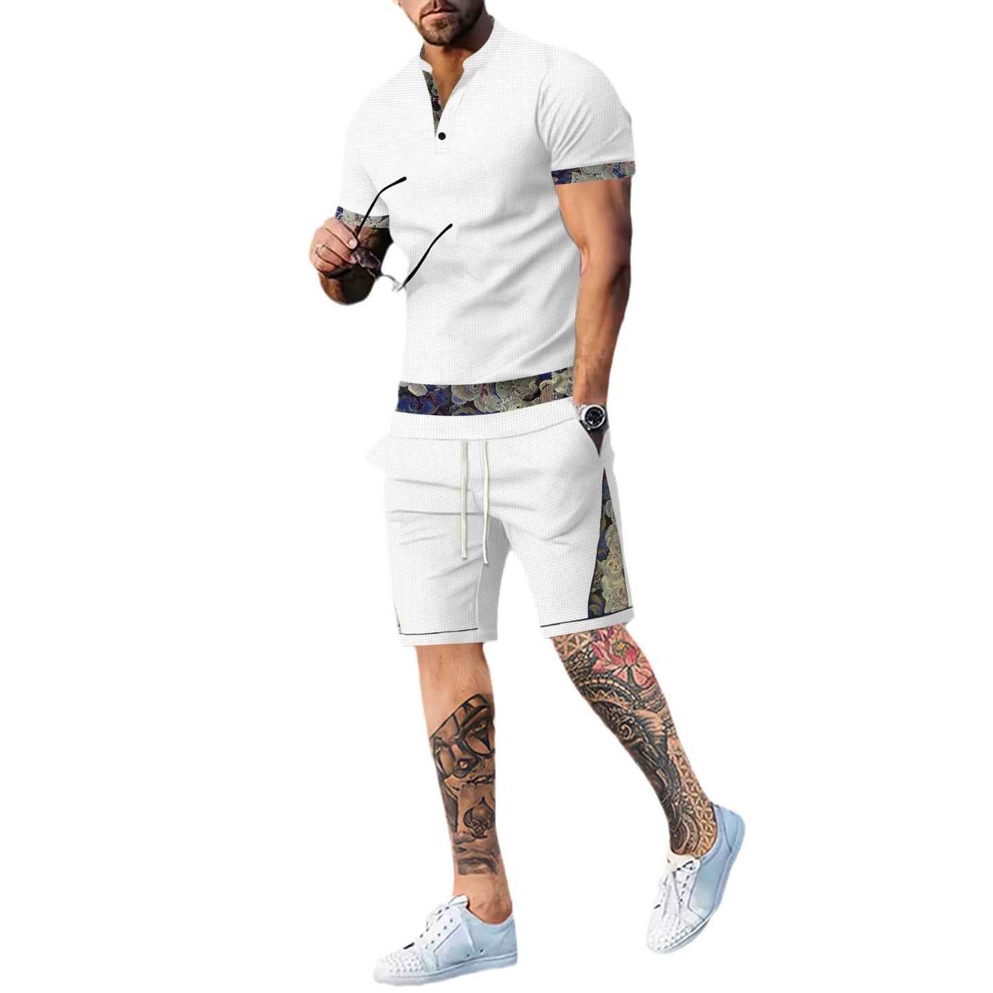 Sports Color Matching Casual Men's Suit