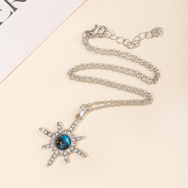 Fashion Six-pointed Star Pendant Alloy Necklace For Women